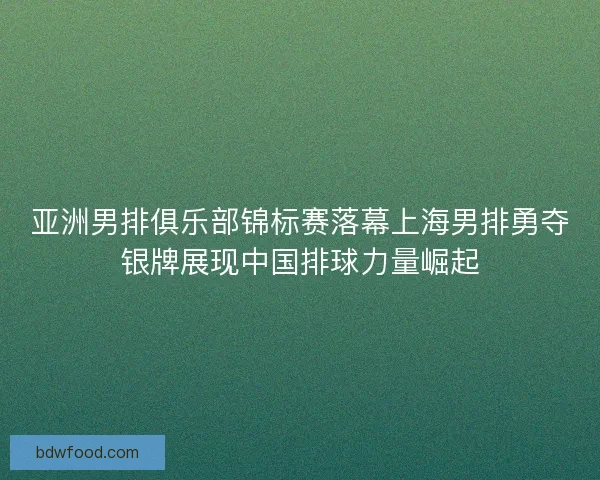亚洲男排俱乐部锦标赛落幕上海男排勇夺银牌展现中国排球力量崛起