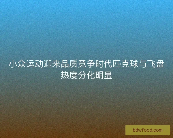 小众运动迎来品质竞争时代匹克球与飞盘热度分化明显