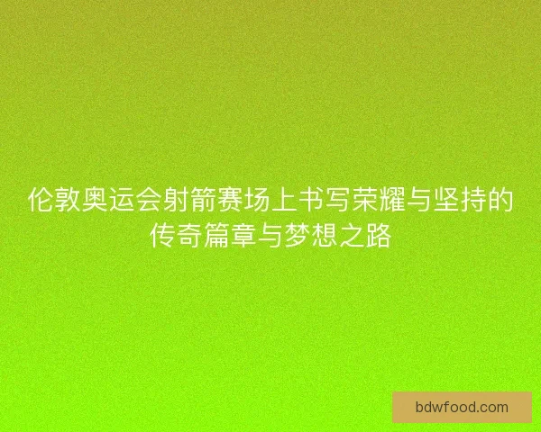 伦敦奥运会射箭赛场上书写荣耀与坚持的传奇篇章与梦想之路