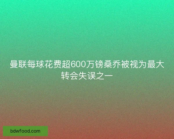 曼联每球花费超600万镑桑乔被视为最大转会失误之一