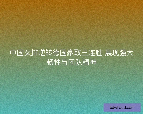 中国女排逆转德国豪取三连胜 展现强大韧性与团队精神