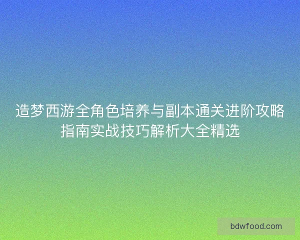 造梦西游全角色培养与副本通关进阶攻略指南实战技巧解析大全精选