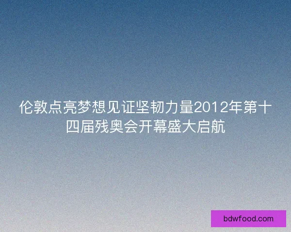 伦敦点亮梦想见证坚韧力量2012年第十四届残奥会开幕盛大启航 伦敦点亮梦想见证坚韧力量2012年第十四届残奥会开幕盛大启航